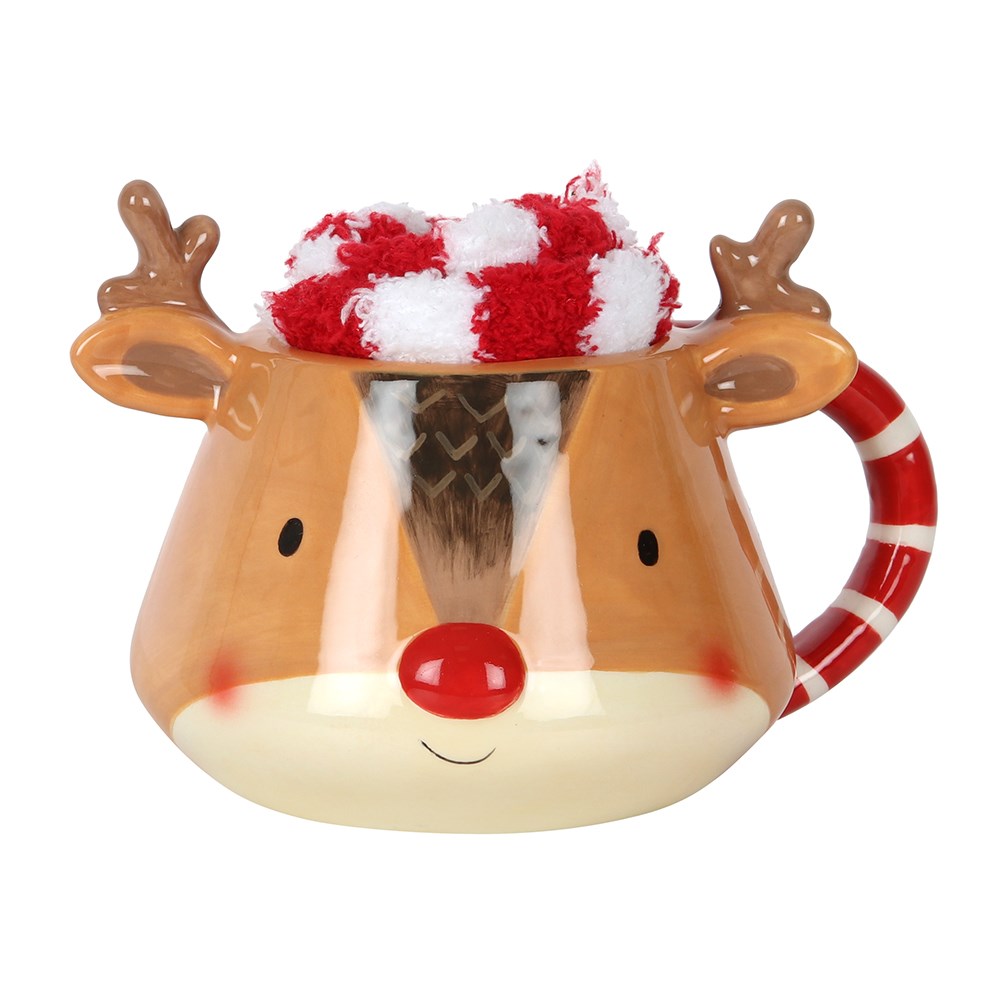 Cosy Christmas - reinsdyr kopp og sokker gavesett