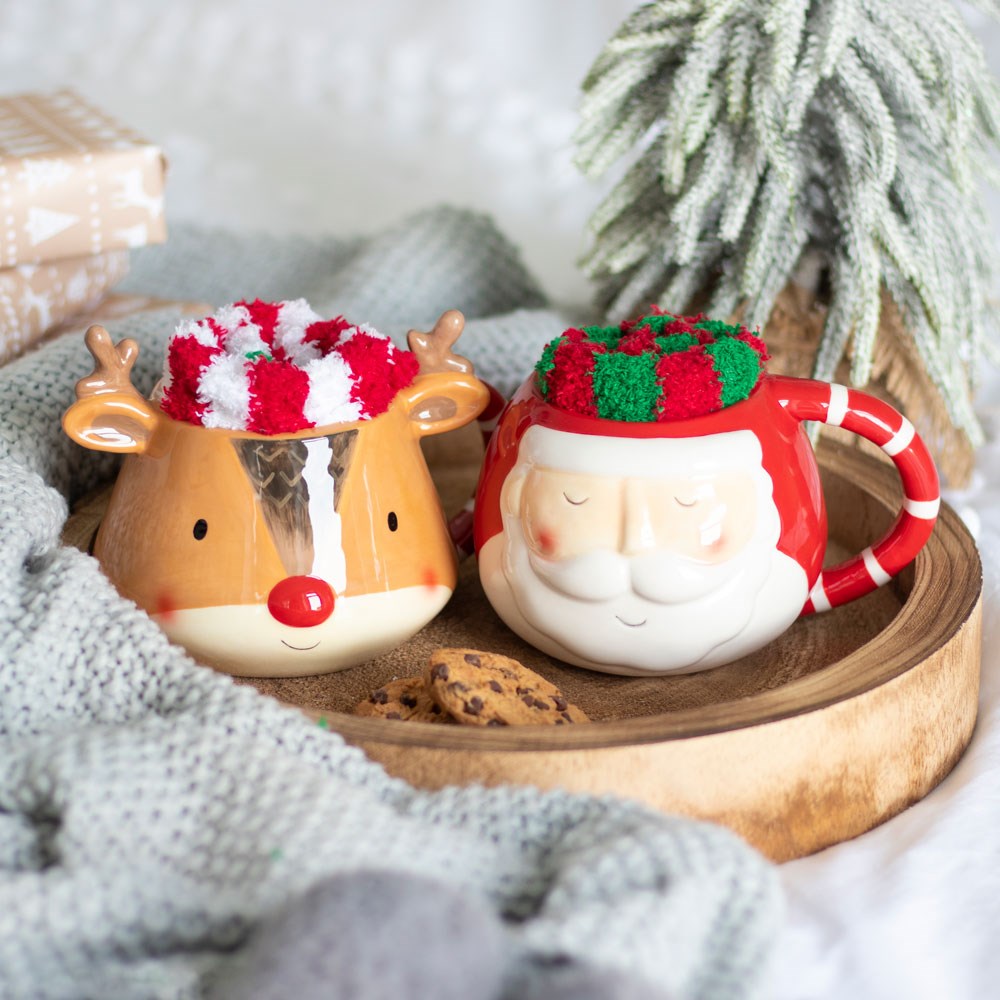 Cosy Christmas - reinsdyr kopp og sokker gavesett