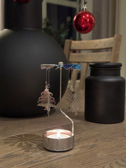 Silver Christmas Tree Telys Englespill