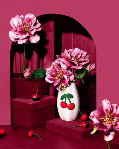 Cherry vase – håndmalt kirsebærvase 🍒🌸