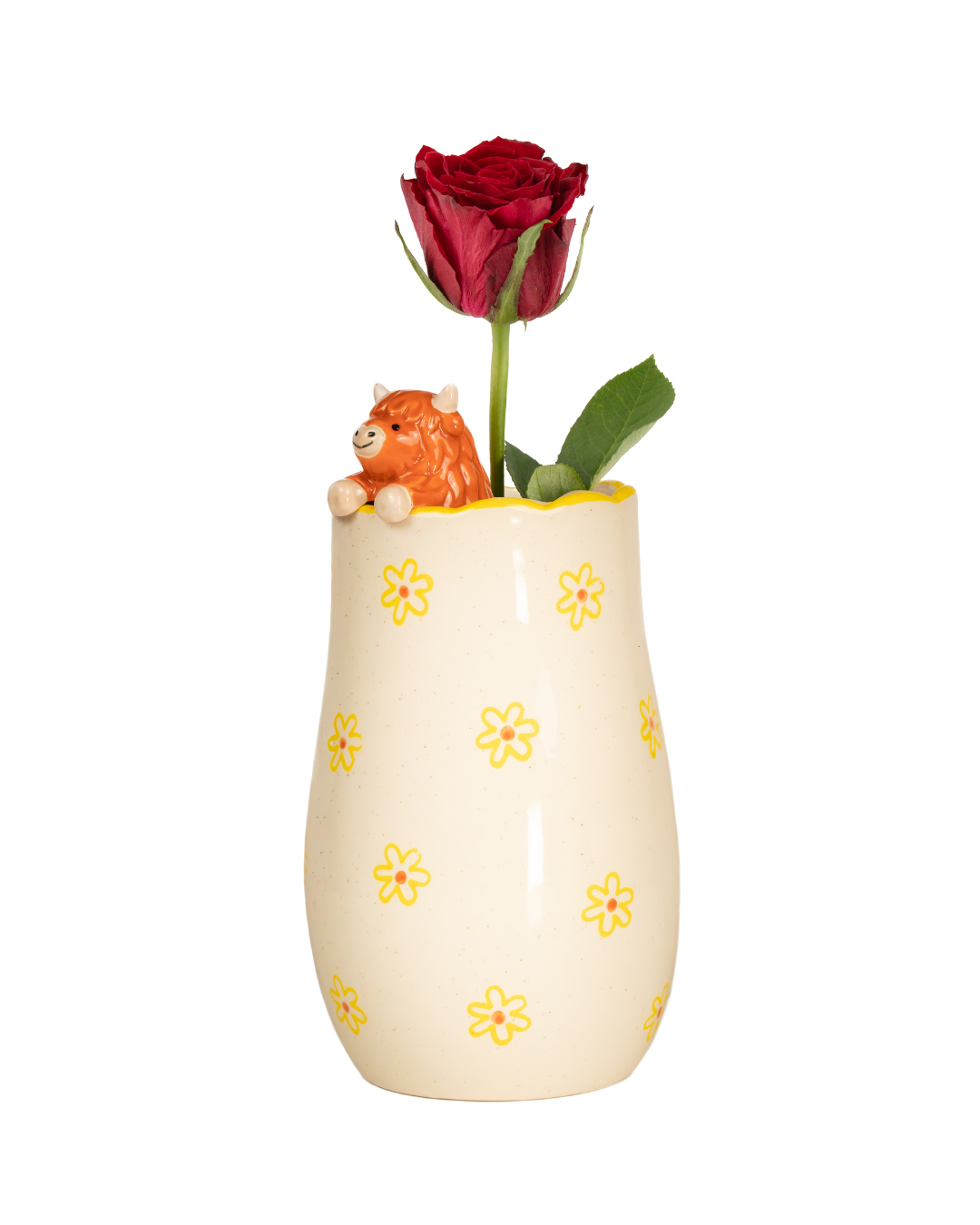 Peeking Highland Cow vase – høylandsfe vase 🐮🌿