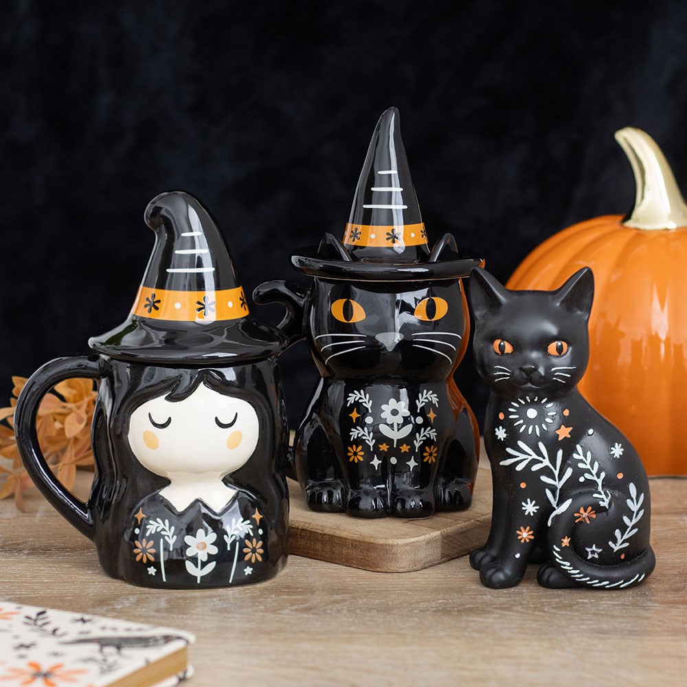 Frightful Black Cat krus med lokk