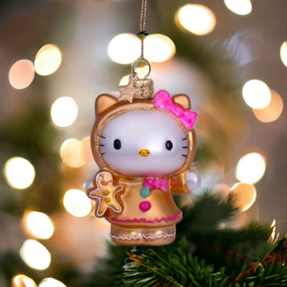Hello Kitty Julekule med Pepperkakedrakt