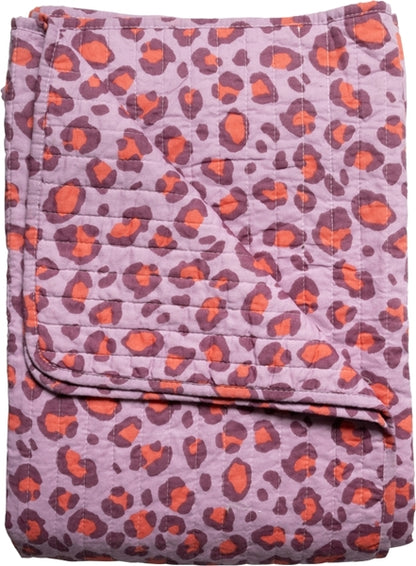 Quilt Teppe Leopard Rød/violett  135x 220 cm