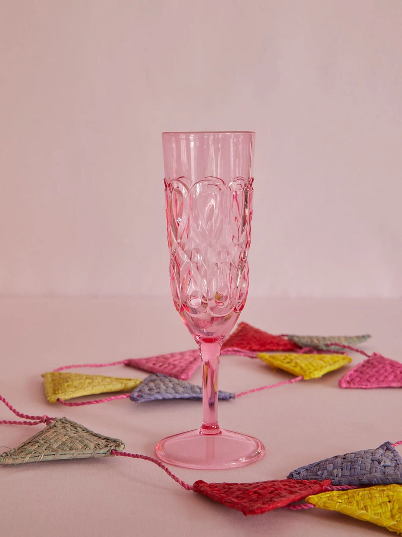 Akryl Champagneglass Rosa