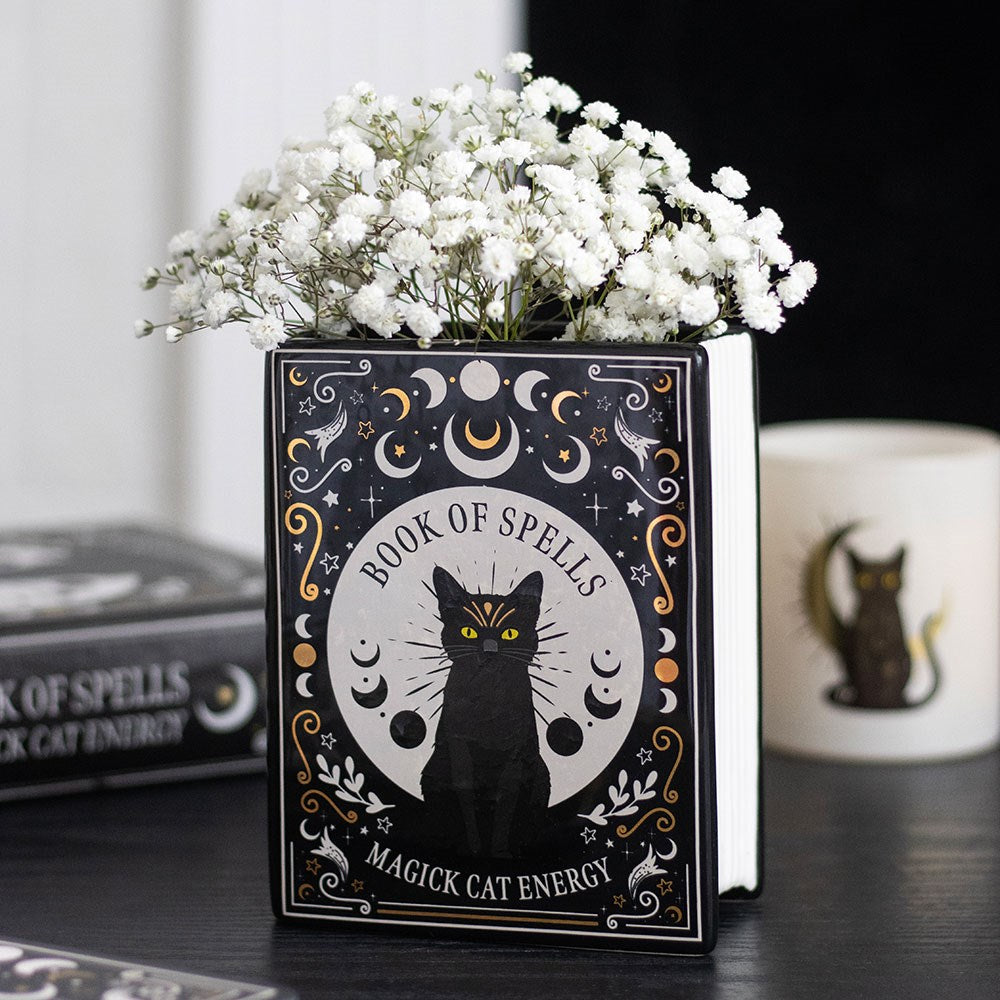 Black Cat Magic Book of Spells bokvase