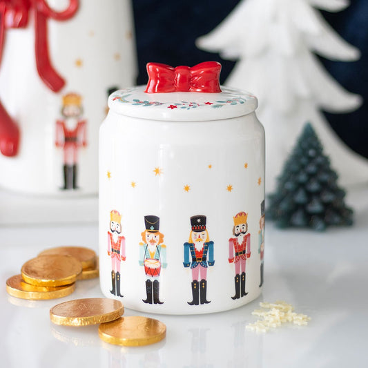 Nøtteknekker oppbevaringskrukke med sløyfe 🎄🍪