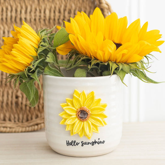 "Hello Sunshine" blomsterpotte med 3D solsikke