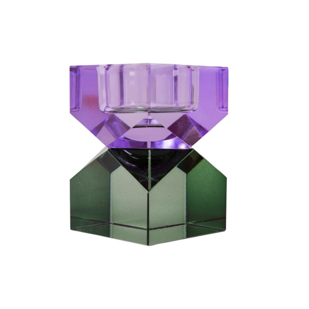 Krystallstake, violet/oliven, 7*13 cm