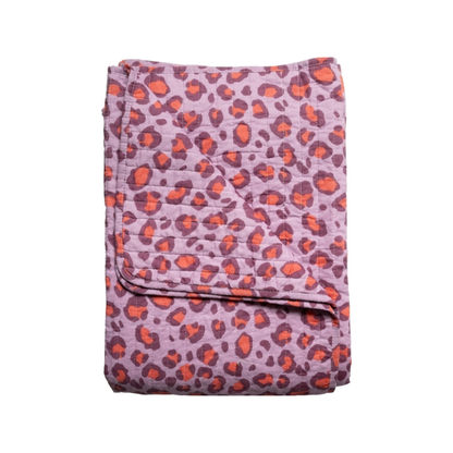 Quilt Teppe Leopard Rød/violett  135x 220 cm
