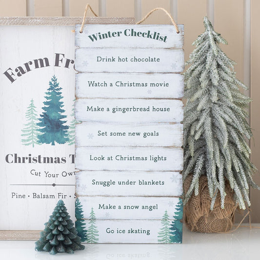Winter Wonderland Checklist Hengende Skilt