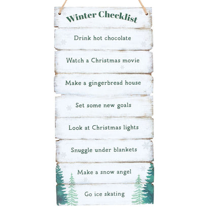 Winter Wonderland Checklist Hengende Skilt