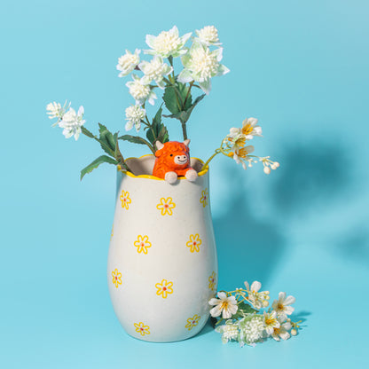 Peeking Highland Cow vase – høylandsfe vase 🐮🌿