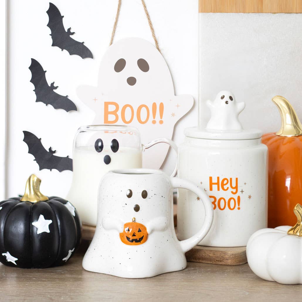 Hey Boo Ghost Halloween Krukke