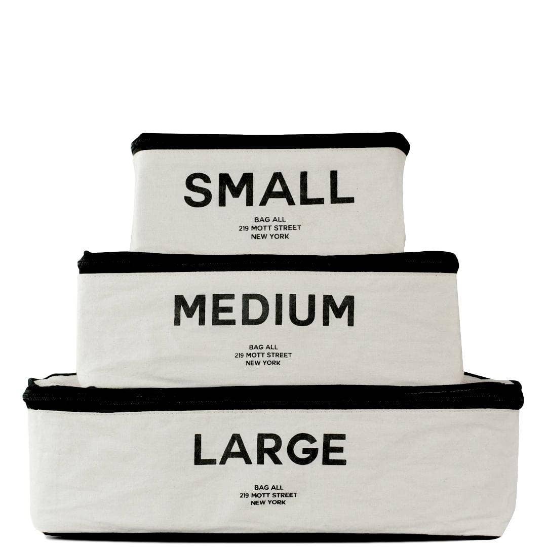 Cotton Packing Cubes, Trykk, 3-pakning, Kremfarget
