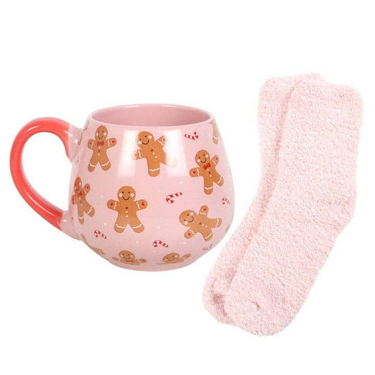 Gavesett Rosa pepperkakekrus m/sokker