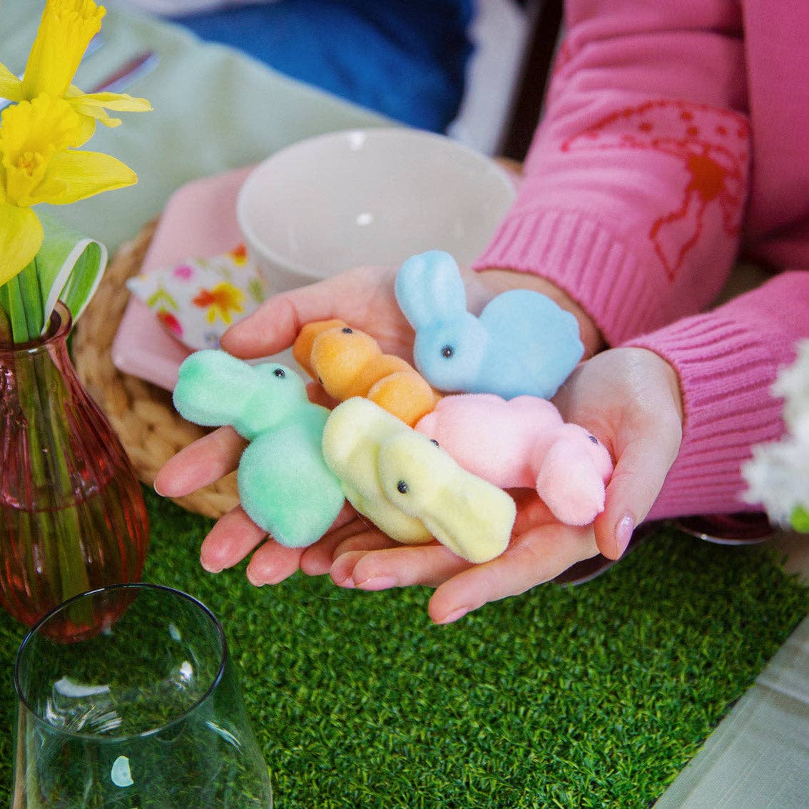 Pastel Easter Bunny Rabbit dekorasjoner - 5 Pak