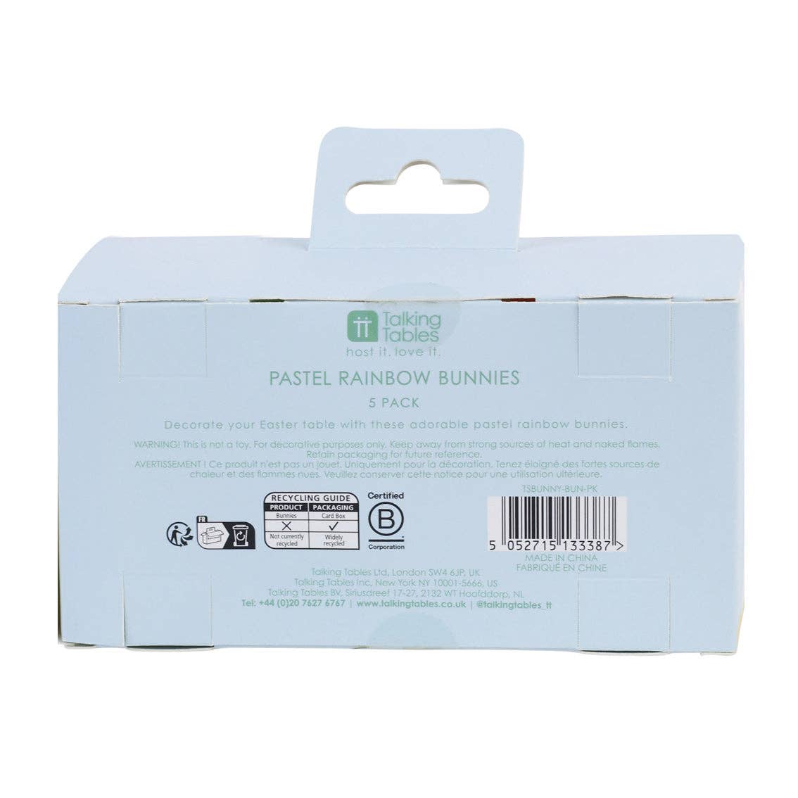 Pastel Easter Bunny Rabbit dekorasjoner - 5 Pak