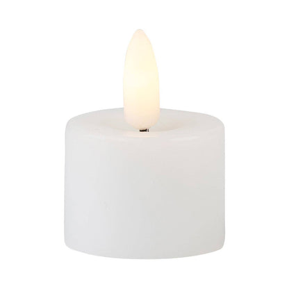 LED-telys i hvitt med flakkende flamme