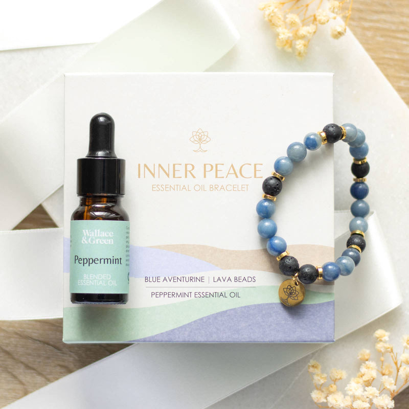 Inner Peace Blue Lace Agate Crystal Essential Oil - Gavesett