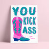 You kick ass Cowboy boots riso print