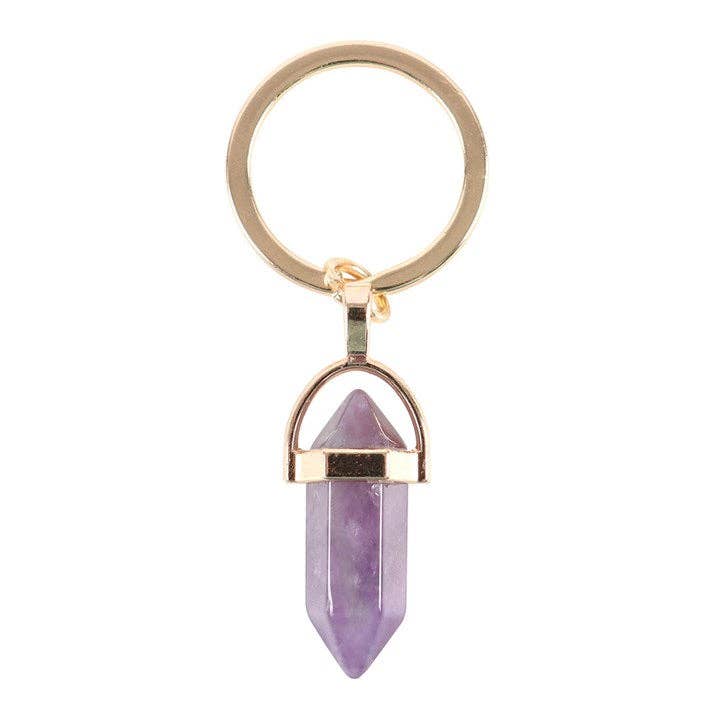 Amethyst Krystall nøkkelring