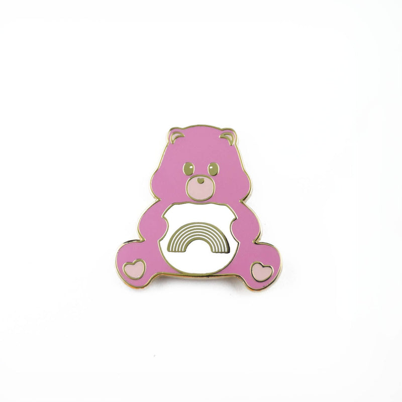 Enamel pin Care Bear pink sending rainbows lapel pin brooch: Pink