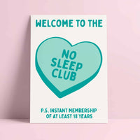 No sleep club mint Risograph Postcard