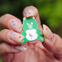 Enamel pin Care Bear pink sending rainbows lapel pin brooch: Green