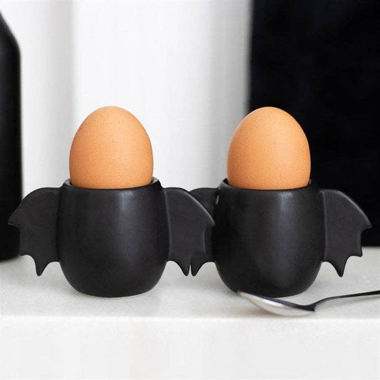 Gothic Bat Wing Halloween Eggekopp sett