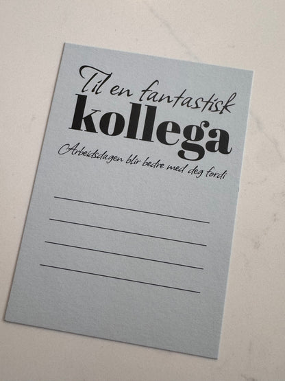Til en fantastisk kollega – Levia kort uten håndskrift