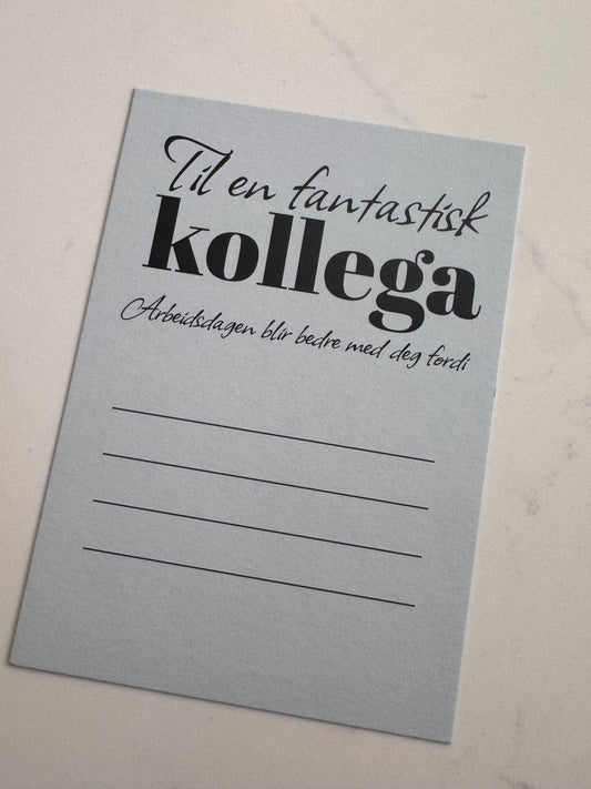 Til en fantastisk kollega – Levia kort uten håndskrift