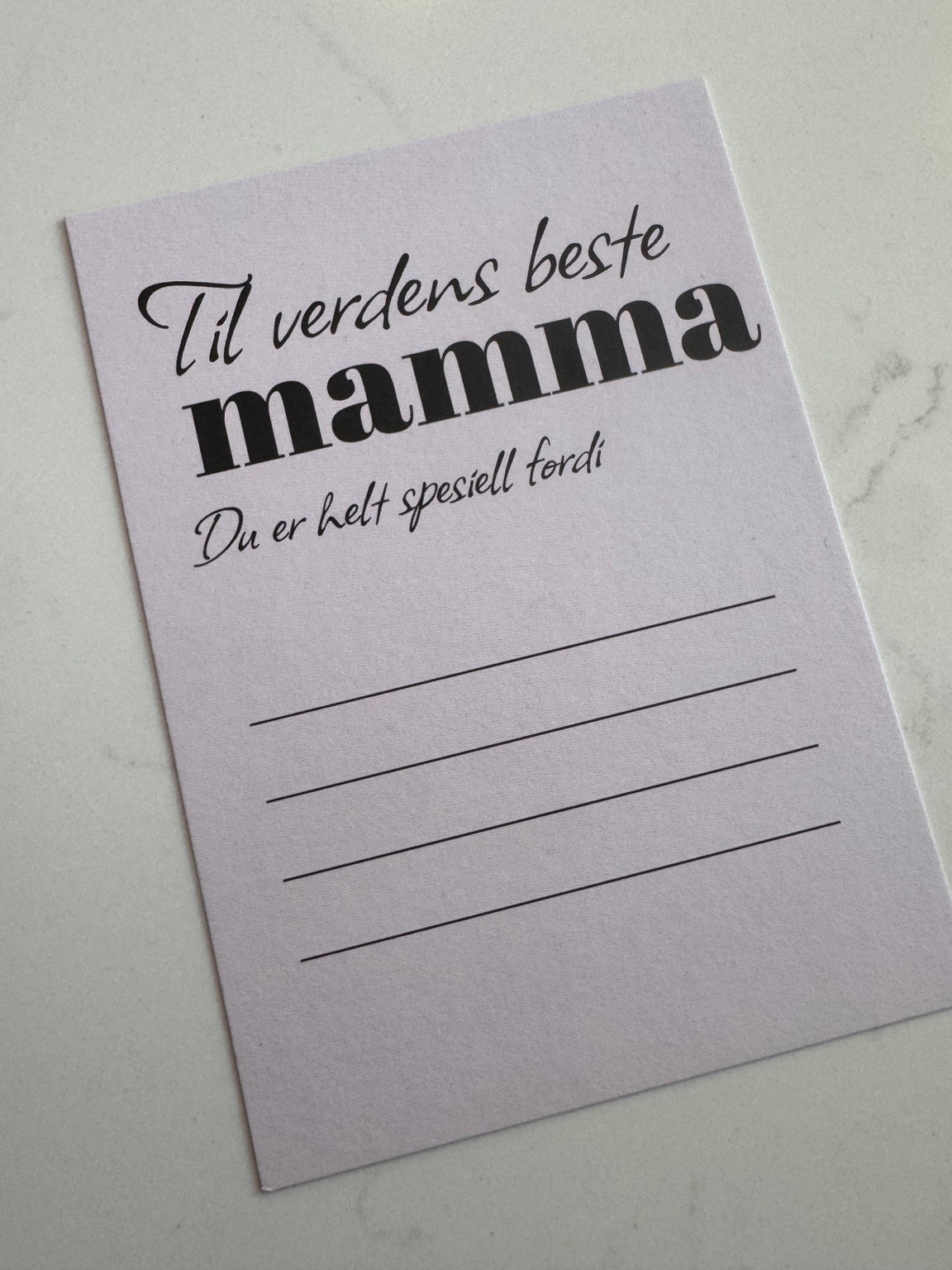 Til verdens beste mamma – Levia kort uten håndskrift