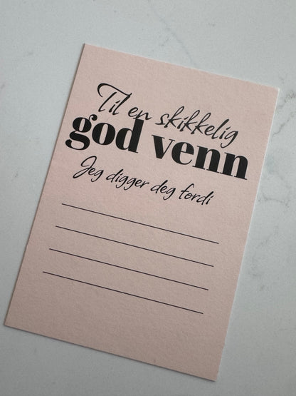 Til en skikkelig god venn – Levia kort uten håndskrift