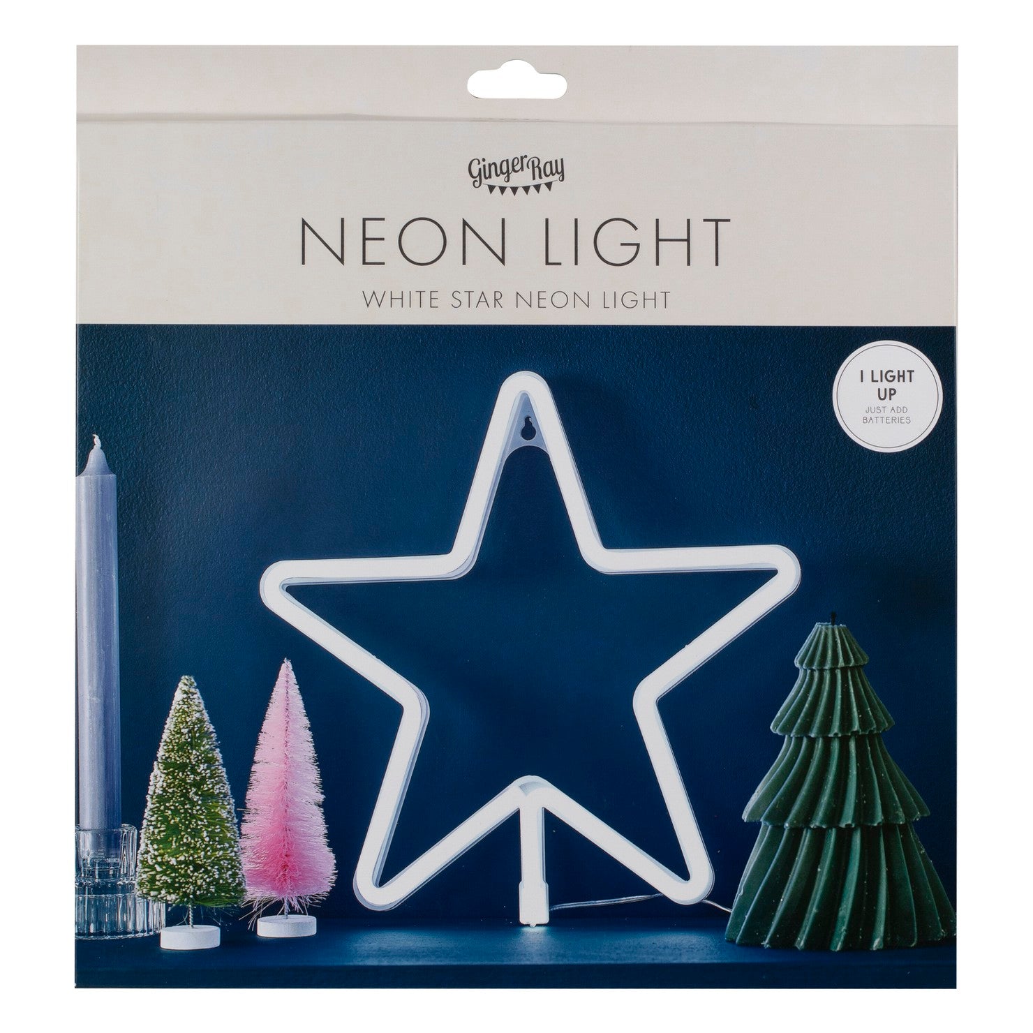 Neon Star Light - Hvit