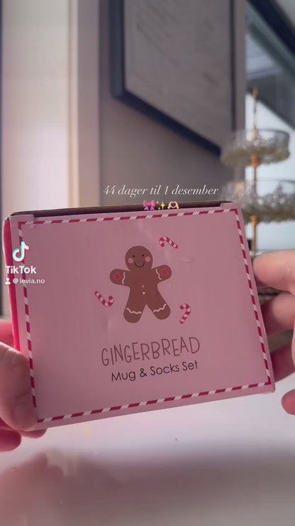 Gavesett Rosa pepperkakekrus m/sokker