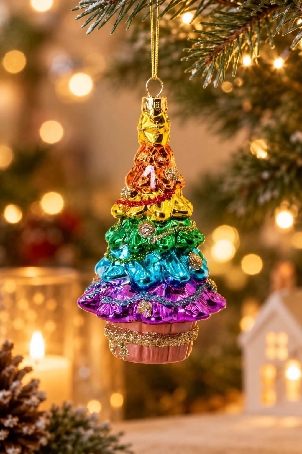 Rainbow Juletre Kule